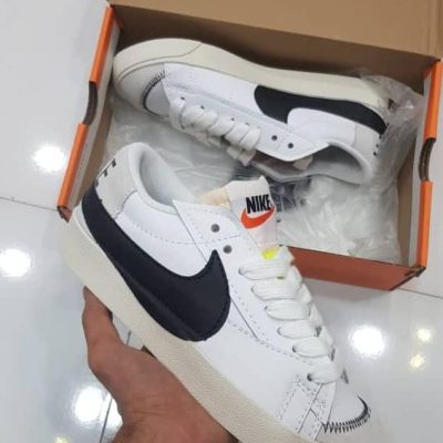 نایک بلازر بدون ساق جامبو سفید مشکی Nike blazer low jumbo white black