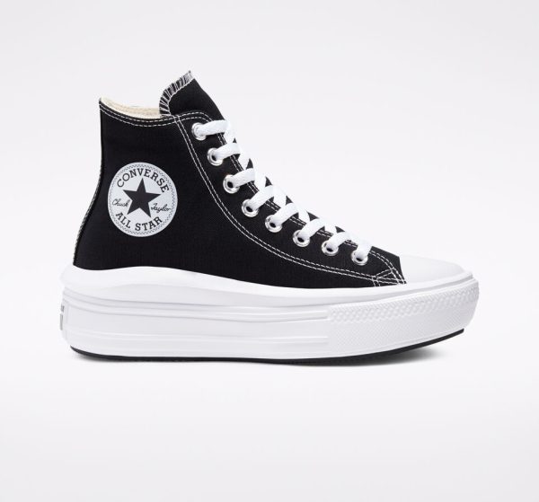 کانورس ساقدار آل استار چاک تیلور موو پلتفورم ساقدار مشکی سفید Converse chuck taylor all star move white and black - Image 2