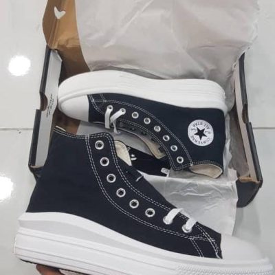 کانورس آل استار چاک تیلور موو پلتفورم مشکی سفید Converse chuck taylor all star move white and black