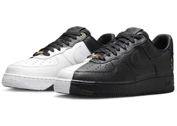 نایک ایر فورس ۱ بدون ساق مشکی سفید دو تکه Nike air force 1 black white - Image 2