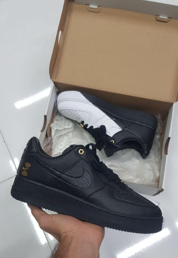 نایک ایر فورس ۱ بدون ساق مشکی سفید دو تکه Nike air force 1 black white - Image 4