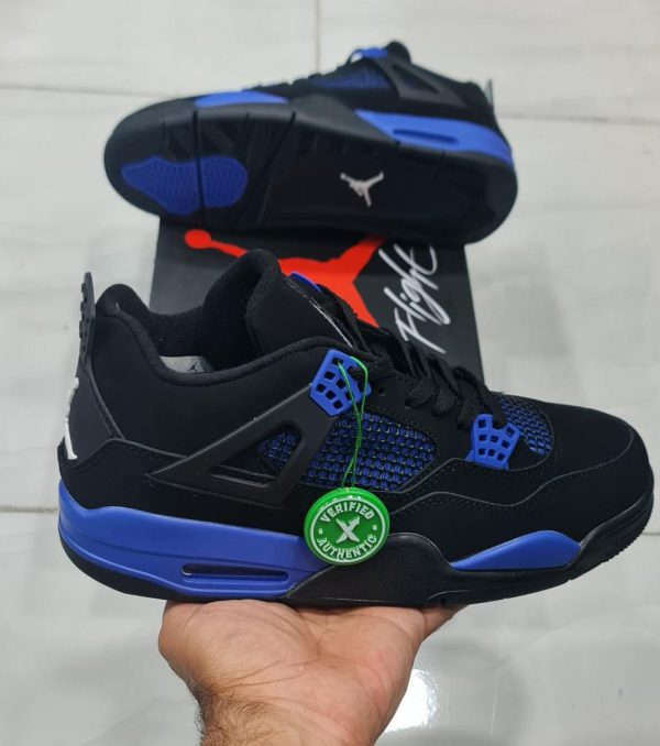 نایک ایر جردن ۴ آبی مشکی Nike air jordan 4 black blue - Image 3