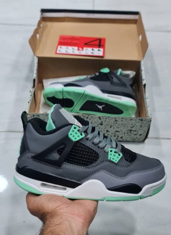 نایک ایر جردن ۴ طوسی سبز Nike air jordan 4 green glow - Image 2