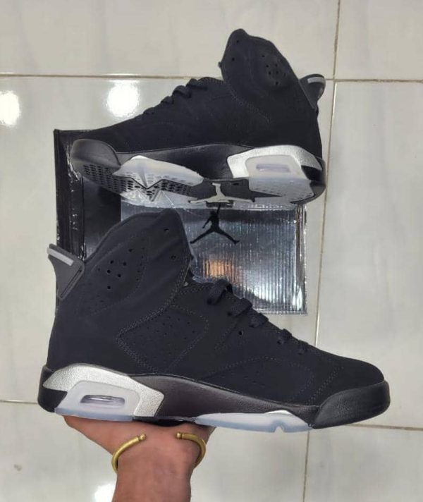 نایک ایر جردن ۶ مشکی نقره ای Nike air jordan 6 Metallic Silver - Image 2