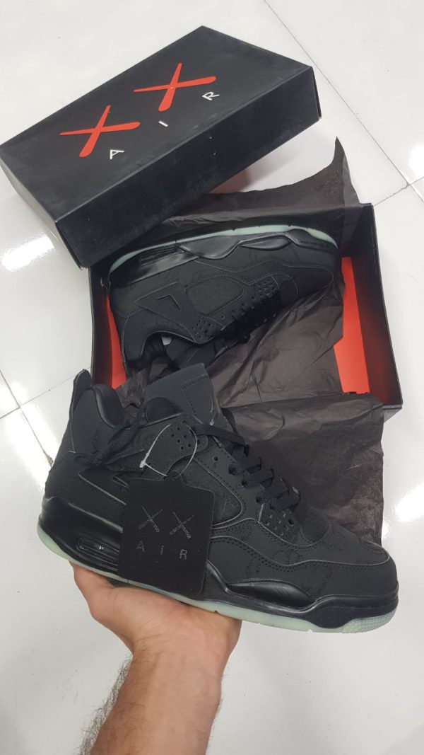 نایک ایر جردن ۴ کواز مشکی جیر Nike air jordan 4 kwas black - Image 4