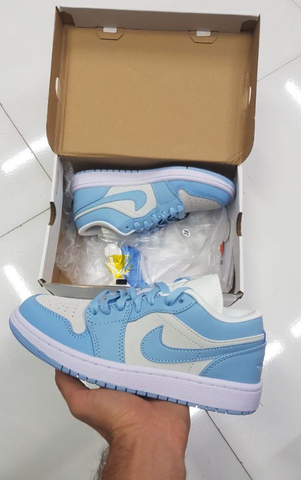 نایک ایر جردن ۱ بدون ساق یونیورسیتی طوسی آبی Nike air jordan 1 low university grey blue - Image 3