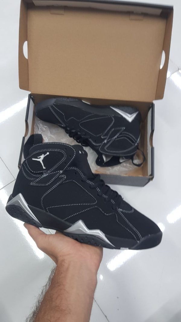 نایک ایر جردن ۷ تمام مشکی Nike air jordan 7 black - Image 2