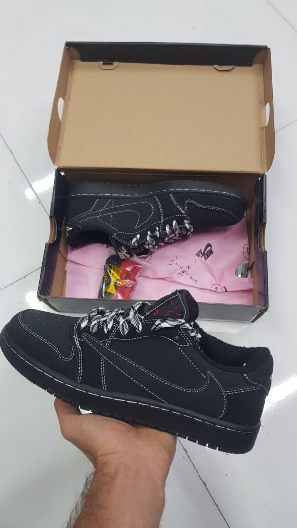 نایک ایر جردن ۱ بدون ساق تراویس اسکات تمام مشکی Nike air jordan 1 low travis scott black - Image 3