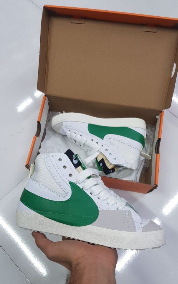 نایک بلیزر جامبو ساقدار سفید سبز Nike blazer mid jumbo white green - Image 2