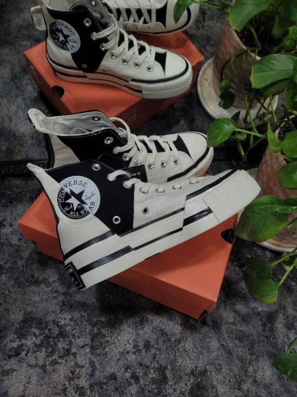 کانورس ساقدار چاک ۷۰ پلاس سفیدمشکی Converse Chuck 70 plus white - Image 2