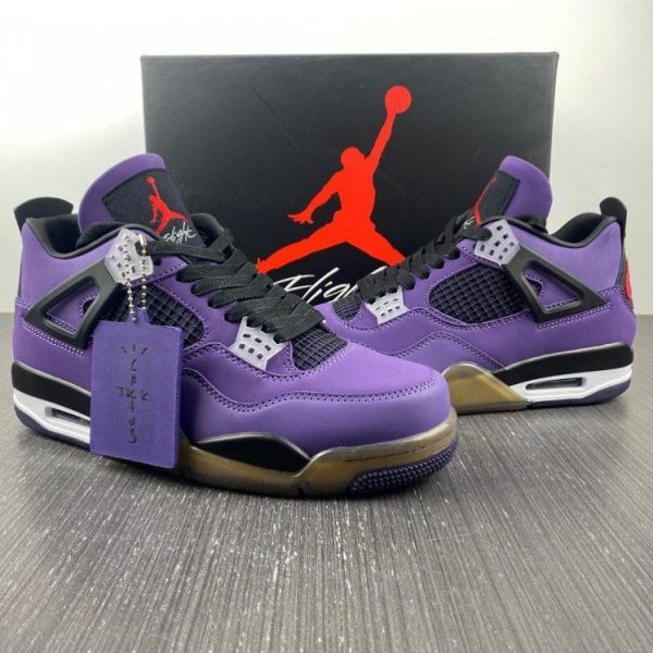 نایک ایر جردن ۴ تراویس اسکات بنفش Nike air jordan 4 Travis scott purple