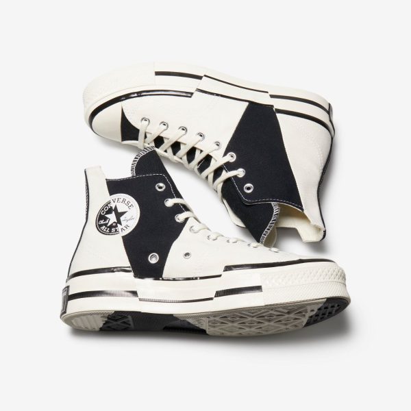 کانورس ساقدار چاک ۷۰ پلاس سفیدمشکی Converse Chuck 70 plus white