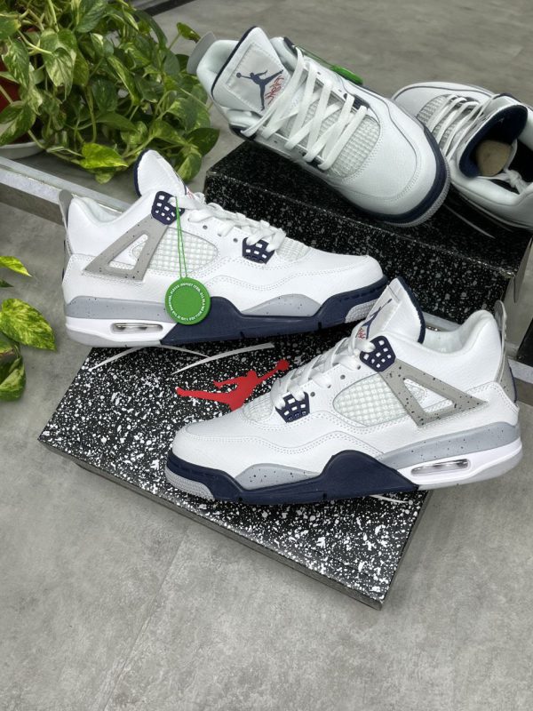 نایک ایر جردن ۴ سفید سورمه ای Nike air jordan 4 midnight navt - Image 3