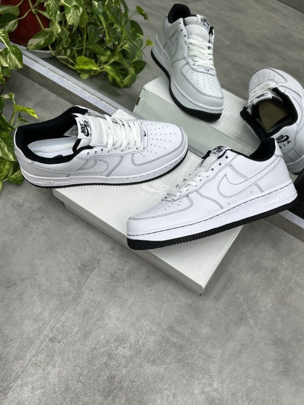 نایک ایر فورس ۱ بدون ساق سفید مشکی کنتراست Nike air force 1 contrast stitch white black - Image 2