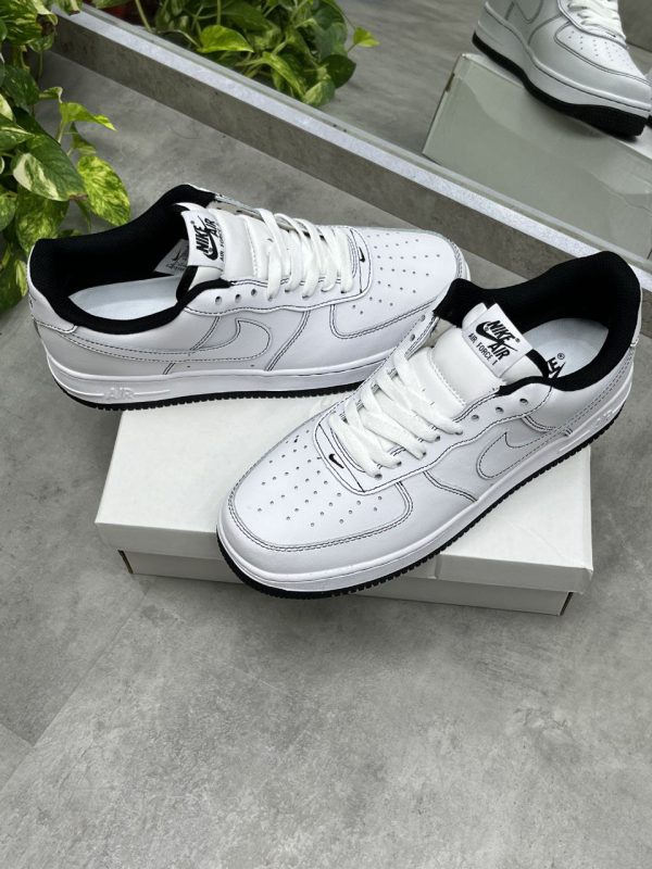 نایک ایر فورس ۱ بدون ساق سفید مشکی کنتراست Nike air force 1 contrast stitch white black - Image 3