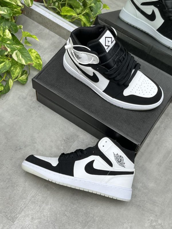 نایک ایر جردن ۱ ساقدار دیاموند مشکی سفید Nike air jordan 1 high Diamond - Image 2