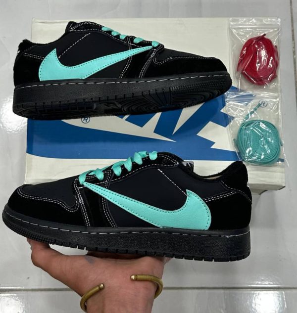 نایک ایر جردن ۱ بدون ساق تراویس مشکی تیفانی Nike jordan 1 low travis scott Tiffany and co - Image 2