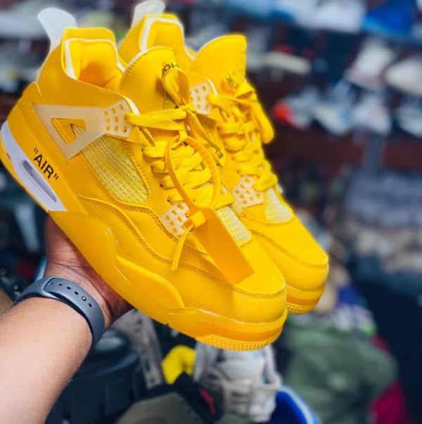 نایک ایر جردن ۴ آف وایت زرد Nike air jordan 4 off white yellow