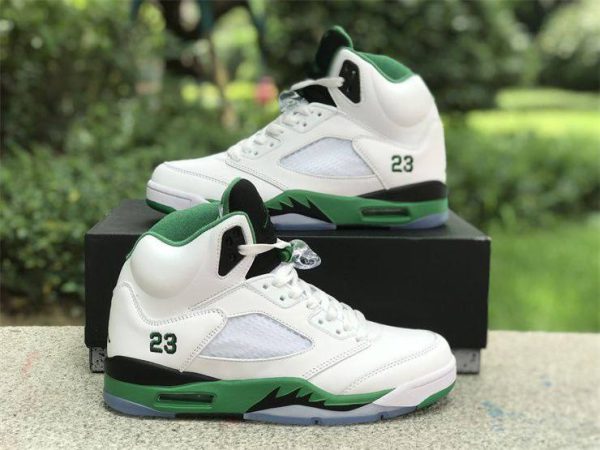 نایک ایرجردن ۵ سفید سبز Nike air jordan 5 white green