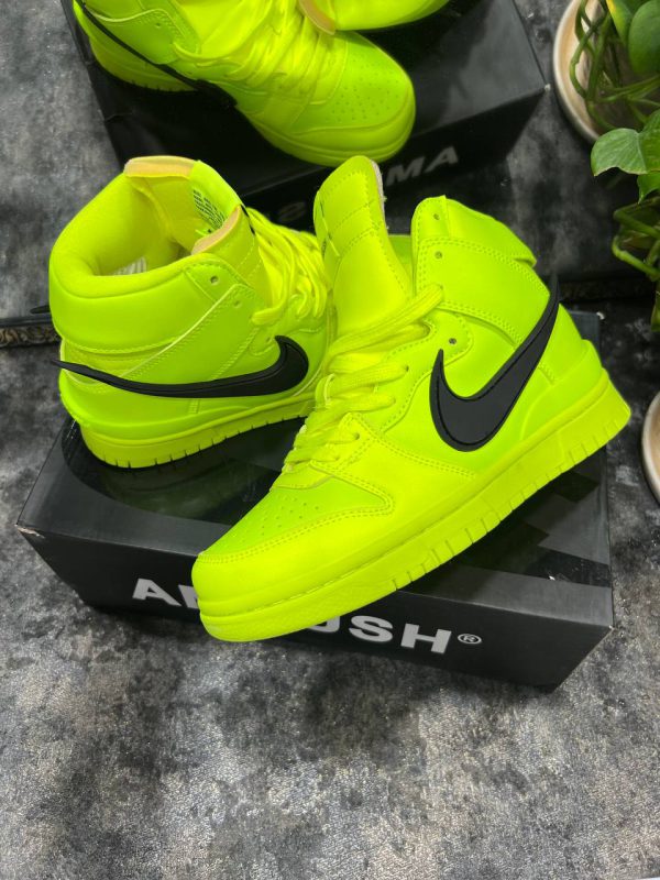 نایک اس بی دانک ساقدار آمبوش سبز لیمویی Nike sb dunk high ambush lime green - Image 2