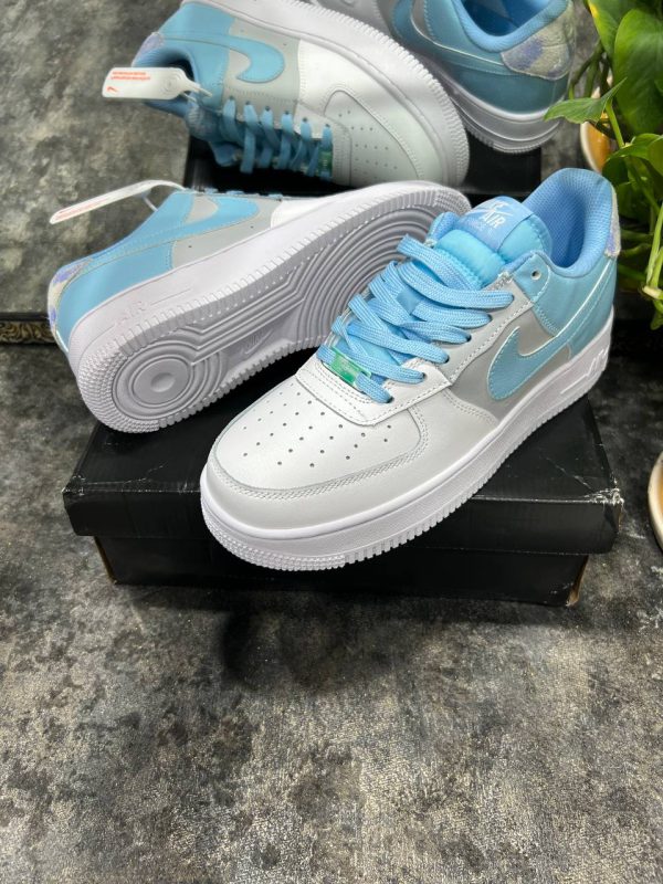 نایک ایرفورس بدون ساق سفید آبی طوسی Nike air force 1 psychic blue - Image 3