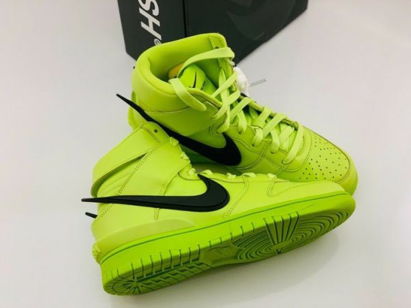 نایک اس بی دانک ساقدار آمبوش سبز لیمویی Nike sb dunk high ambush lime green