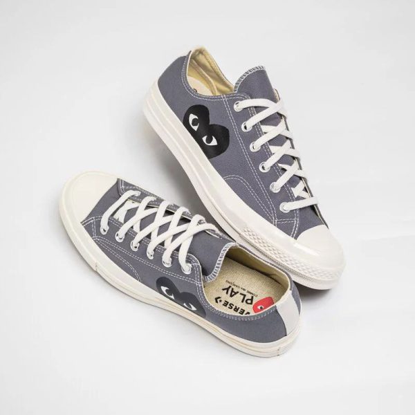 کانورس بدون ساق پلی قلبی طوسی Converse all star low play grey