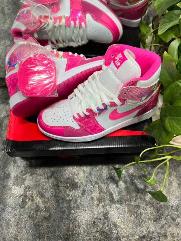 نایک ایر جردن ۱ ساقدار اسپایدرمن صورتی Nike air jordan 1 high Spiderman pink - Image 3