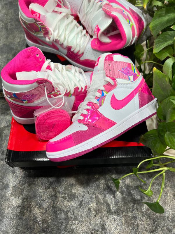 نایک ایر جردن ۱ ساقدار اسپایدرمن صورتی Nike air jordan 1 high Spiderman pink - Image 2