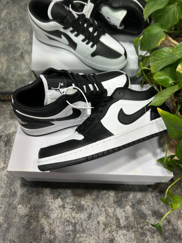 نایک ایر جردن ۱ بدون ساق مشکی دو رنگ Nike air jordan 1 low black and white - Image 2