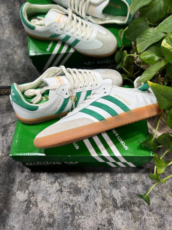 آدیداس سامبا اسپرتی ریچ سبز Adidas samba sporty rich white green - Image 2