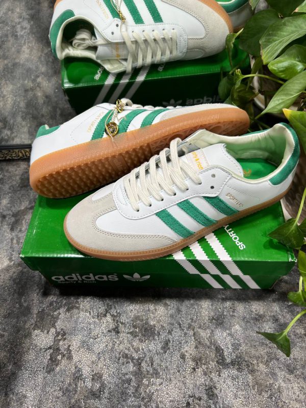 آدیداس سامبا اسپرتی ریچ سبز Adidas samba sporty rich white green - Image 3