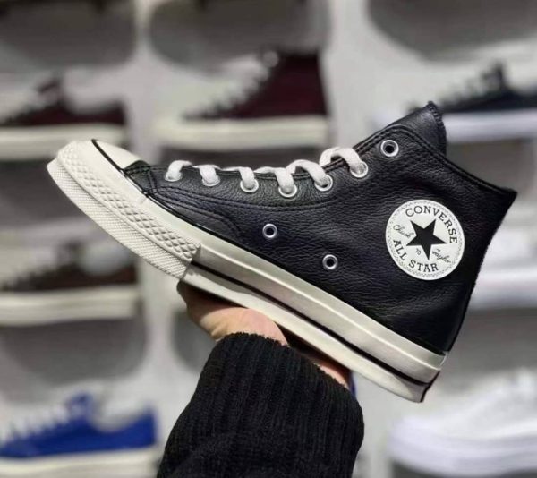 کانورس ساقدار چاک ۷۰ چرمی مشکی Converse all star chuck 70 leather