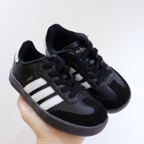 کتونی بچه گانه آدیداس سامبا تمام مشکی Adidas SAMBA