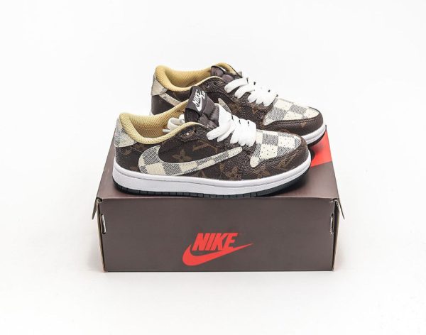 کتونی بچه گانه نایک ایر جردن ۱ بدون ساق تراویس اسکات لویی ویتون Nike air jordan 1 low Travis Scott