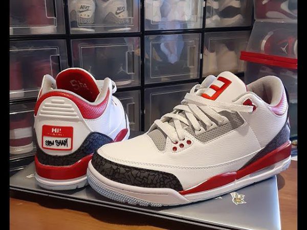 نایک ایر جردن ۳ اسلیم سفید قرمزNike air jordan 3 slim shady