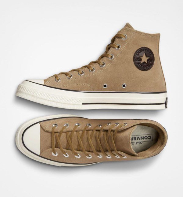 کانورس آل استار ۱۹۷۰ ساقدار جیر قهوه ای Converse all star chuck 1970 high Sude brown