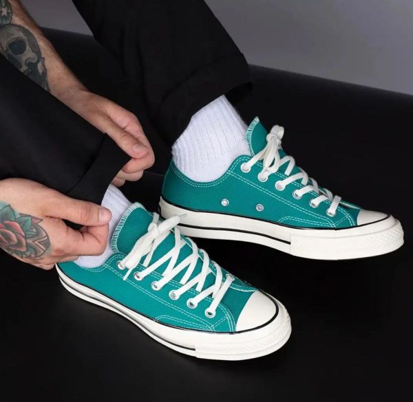 کانورس بدون ساق ۱۹۷۰ سبز آبی Converse all star 1970 low blue Green