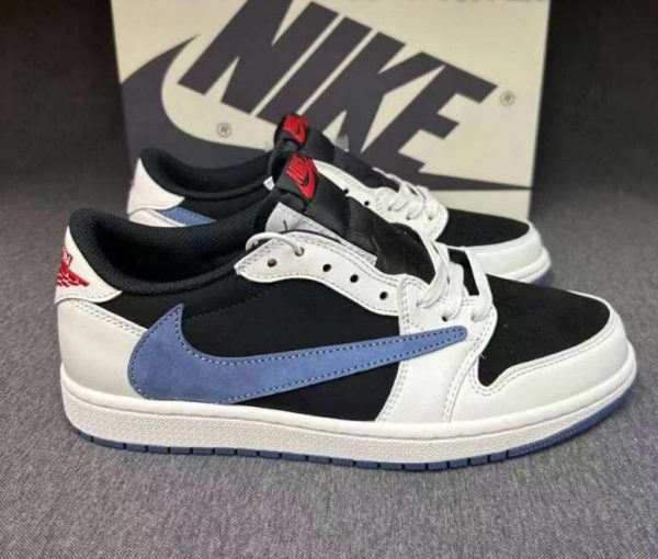 نایک جردن ۱ بدون ساق تراویس لی آبی Nike jordan 1 low Travis Scott lee