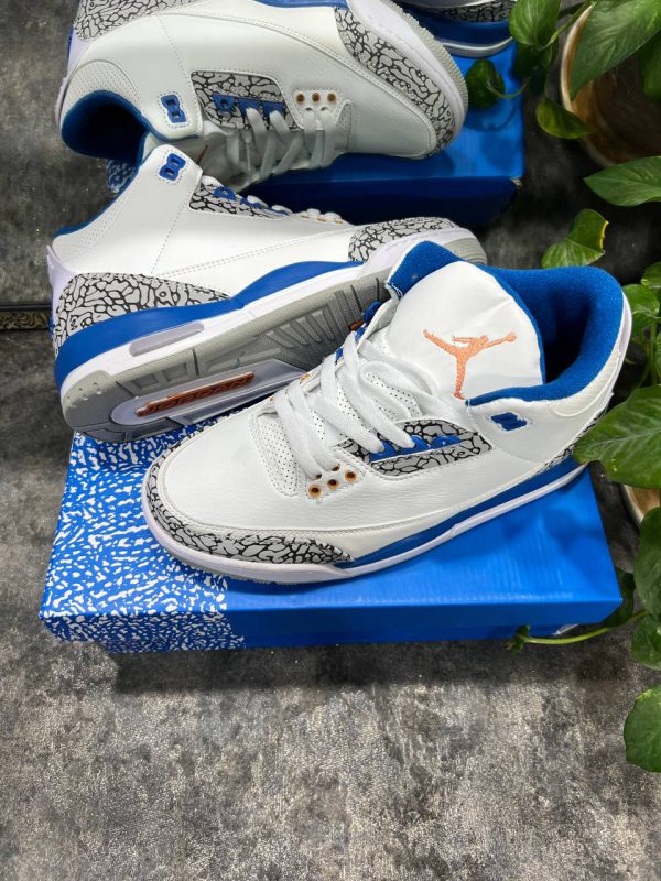 نایک ایر جردن ۳ آبی سفید Nike air jordan 3 blue white - Image 3