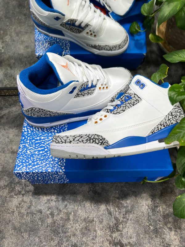 نایک ایر جردن ۳ آبی سفید Nike air jordan 3 blue white - Image 2