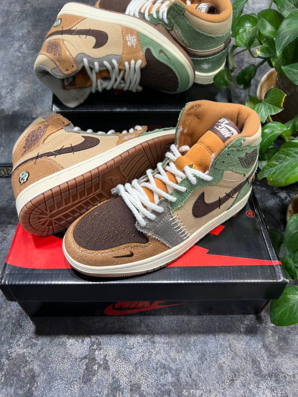 نایک جردن ۱ ساقدار زیون وودو قهوه ای سبز Nike jordan 1 high zion Voodo - Image 3