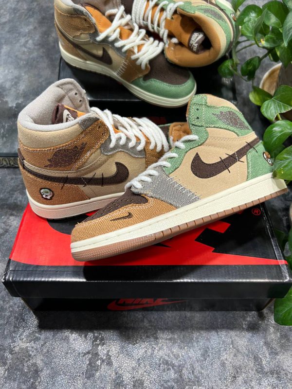 نایک جردن ۱ ساقدار زیون وودو قهوه ای سبز Nike jordan 1 high zion Voodo - Image 2