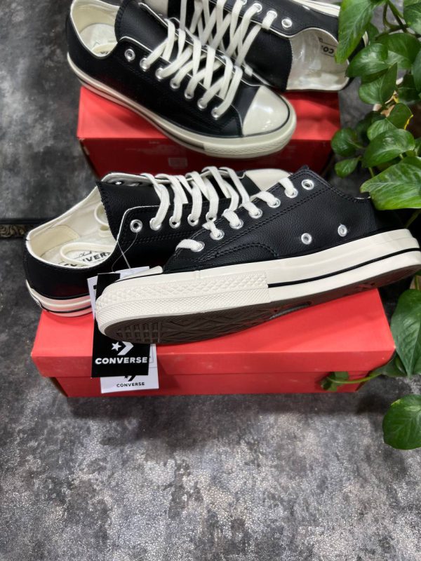 کانورس بدون ساق ۱۹۷۰ چرمی مشکی Converse all star 1970 low leather - Image 2