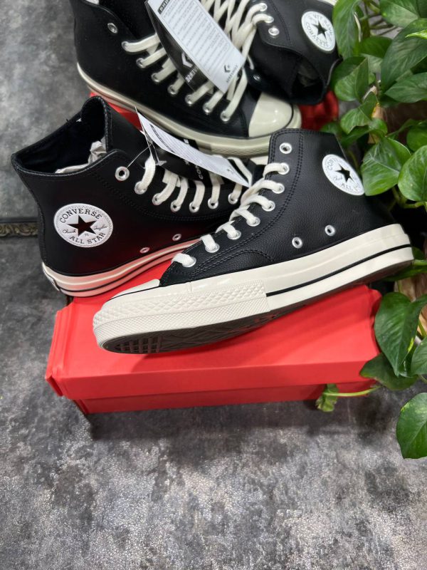 کانورس ساقدار چاک ۷۰ چرمی مشکی Converse all star chuck 70 leather - Image 2