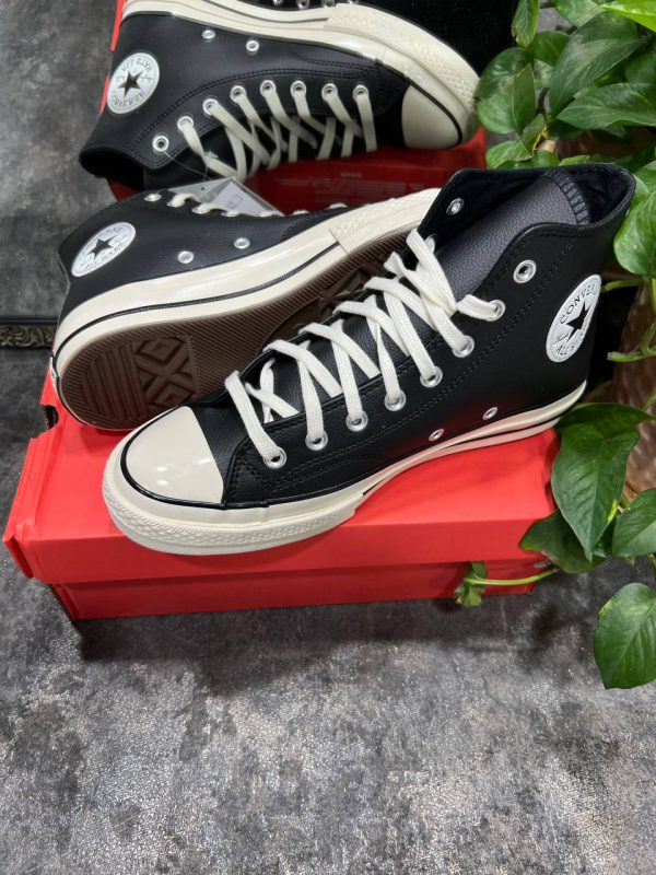 کانورس ساقدار چاک ۷۰ چرمی مشکی Converse all star chuck 70 leather - Image 3