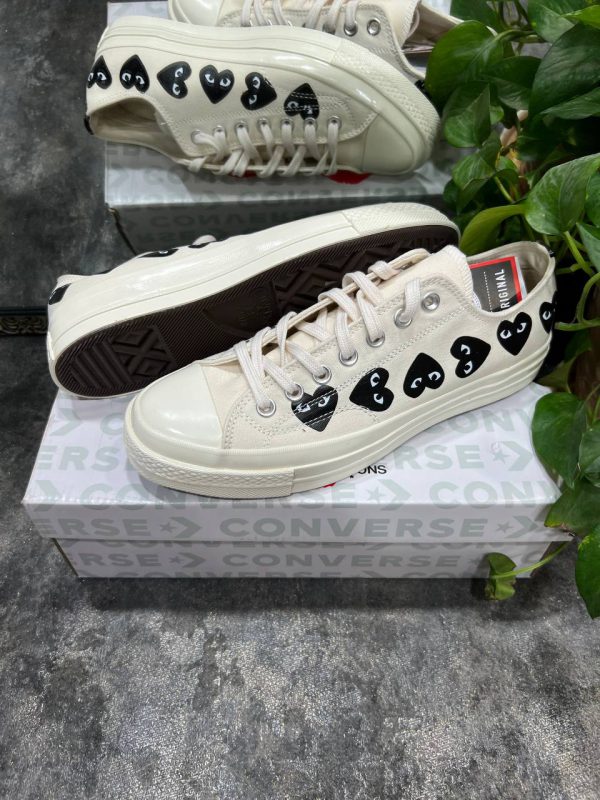 کانورس آل ستار بدون ساق مولتی پلی قلبی کرمی Converse all star low play multi color - Image 2