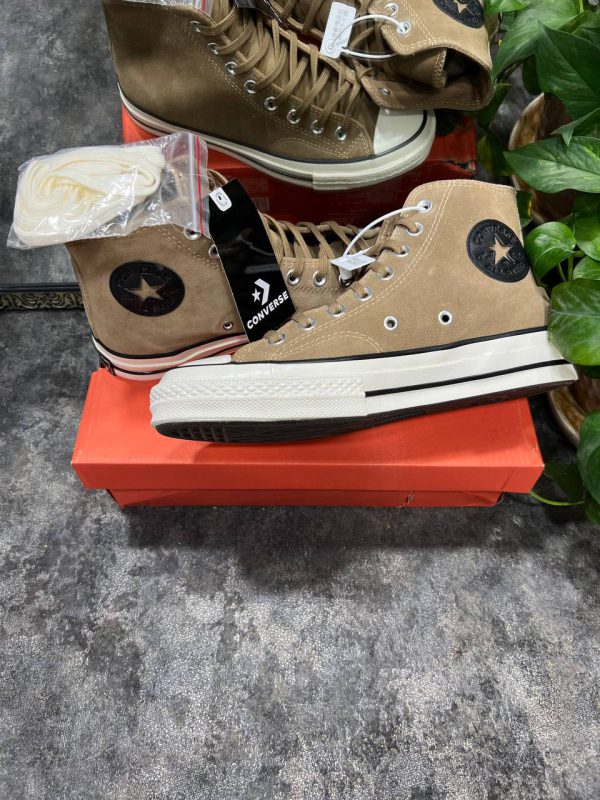 کانورس آل استار ۱۹۷۰ ساقدار جیر قهوه ای Converse all star chuck 1970 high Sude brown - Image 2