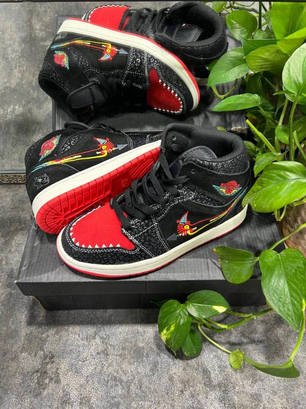 نایک ایر جردن ۱ ساقدار فامیلیا‌ مشکی قرمز Nike air jordan 1 high siempre familia - Image 5