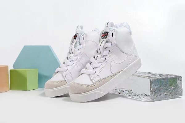 کتونی بچه گانه نایک بلیزر ۷۷ ساقدار تمام سفید Nike Blazer high 77